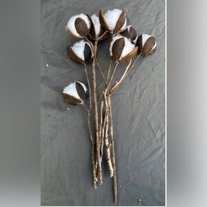 Primitive Handmade Whimsical Cotton Stems 6 Stems Per Unit